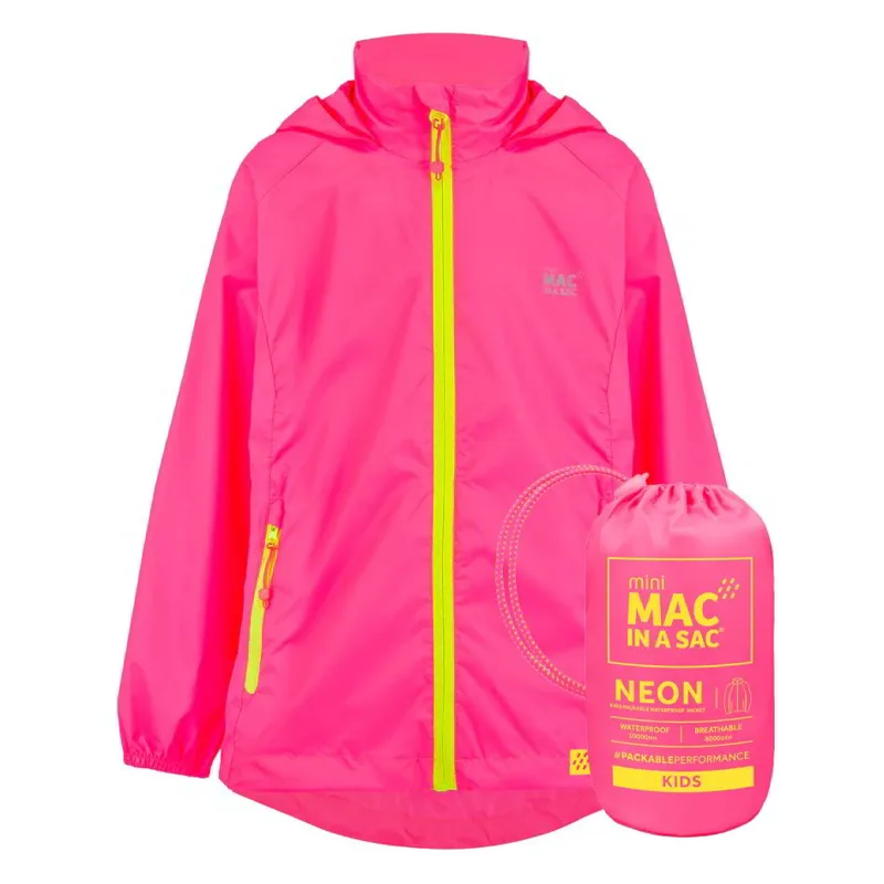 Mac In A Sac Mini Origin Waterproof Junior Jacket - Neon Pink