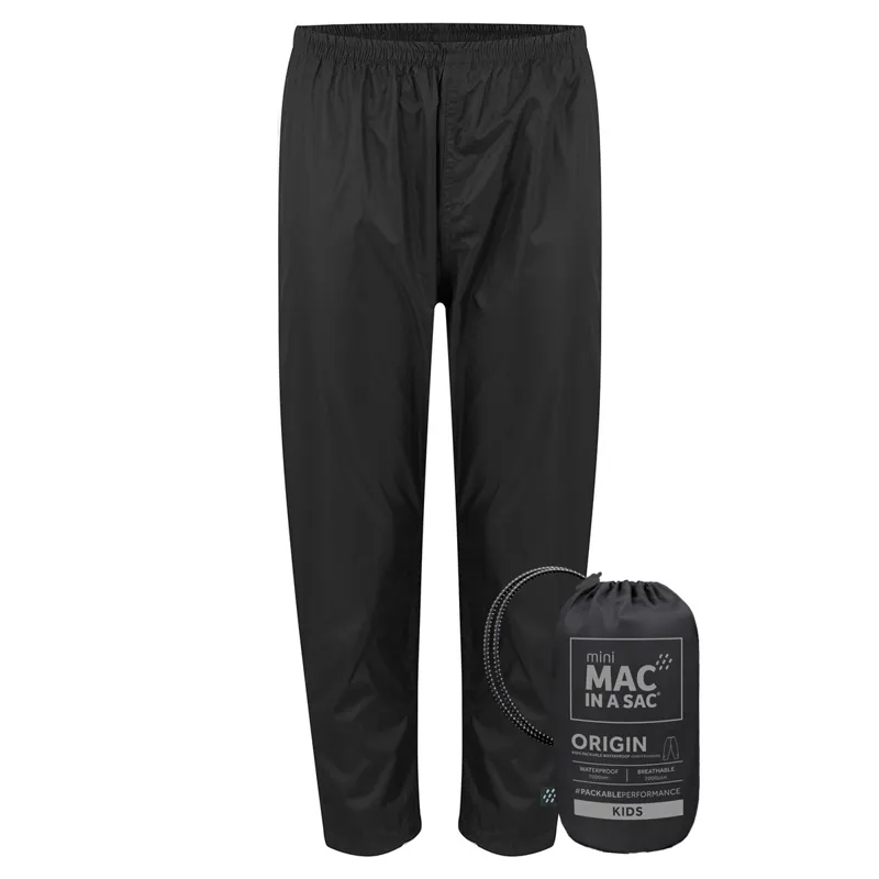 Mac In A Sac Origin 2 Waterproof Junior Rain Pants - Black