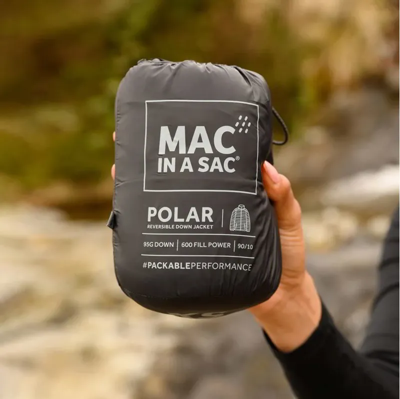 Mac In A Sac Reversible Polar Women's Down Jacket - Black/Grey - UK 8-3