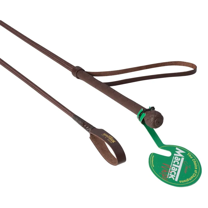 Mactack Junior 24in Plain Riding Whip - Brown-1