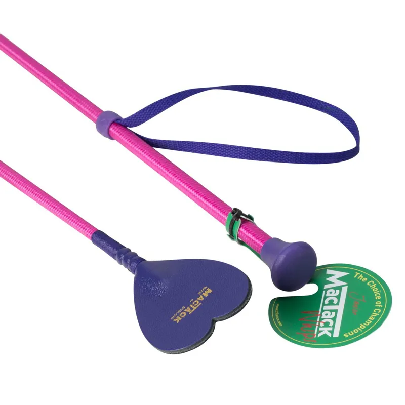 Mactack Junior Heart Riding Whip - Pink/Purple-1