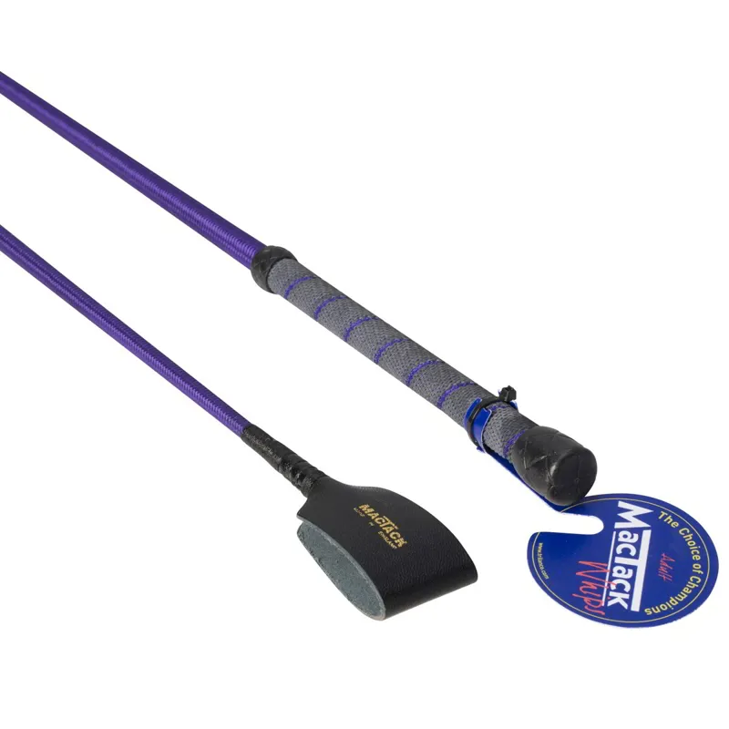Mactack Rubber Non-Slip Handle Riding Whip with No3 Keeper - Purple-1