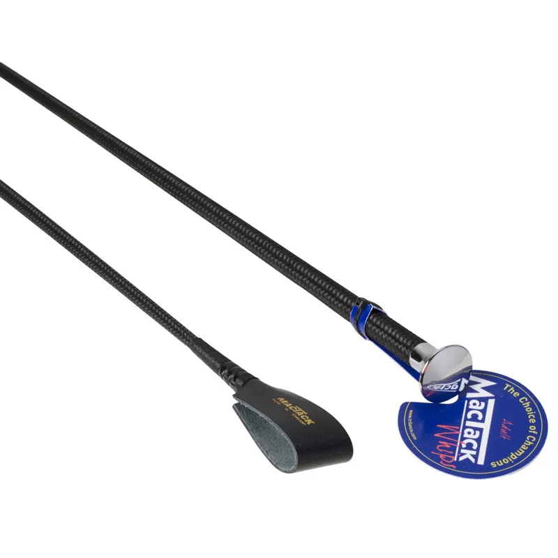 Mactack Riding Whip with No6 Keeper and Nickel Mushroom Cap - Black-1