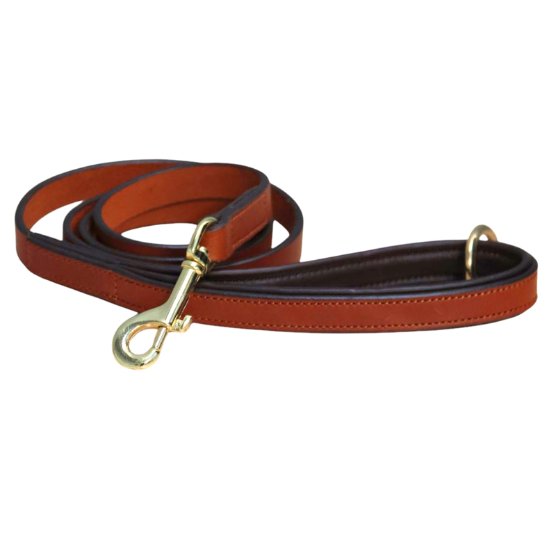Mackey Padded Dog Leash - Tan/Brown