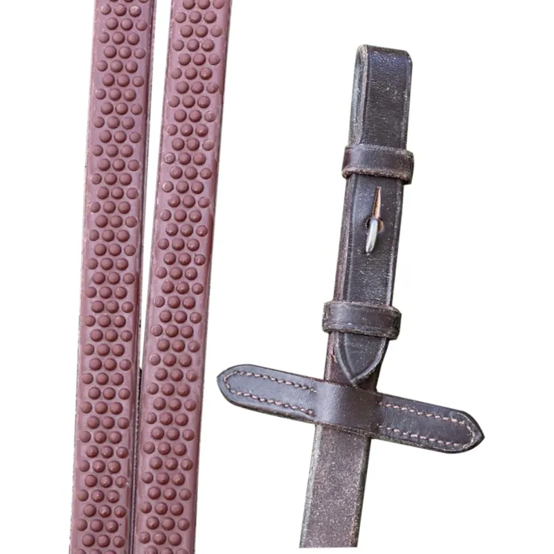 Mackey Legend Super Grip Rubber Reins - Brown-1