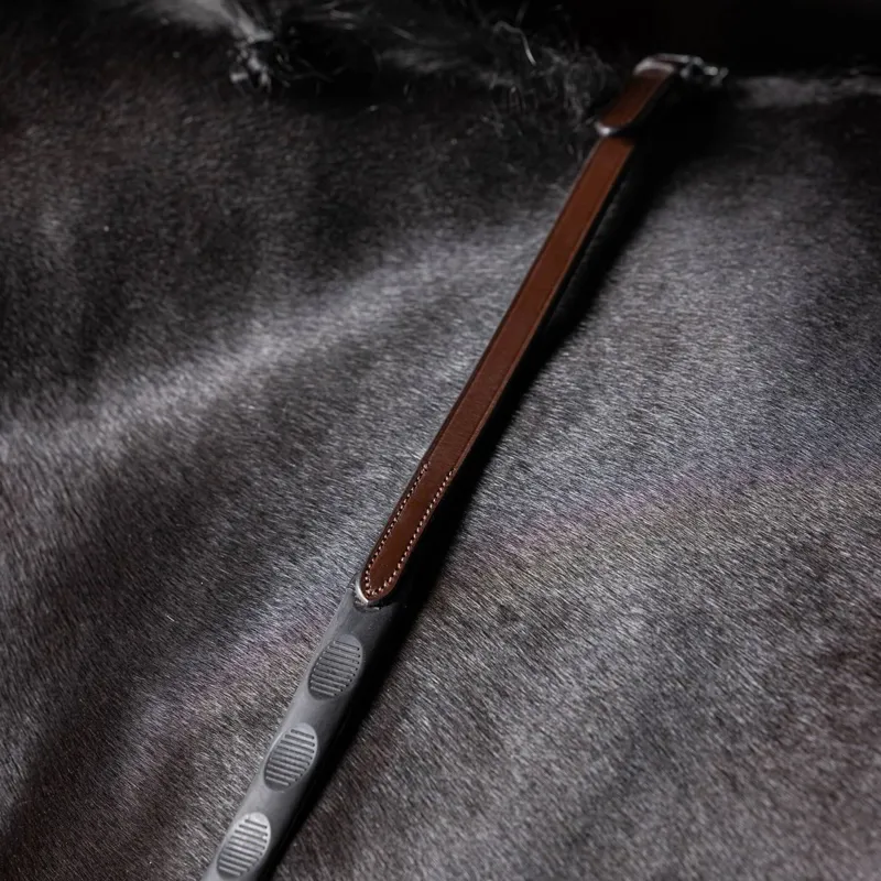 LeMieux Magna Grip Rubber Reins - Havana/Silver-1