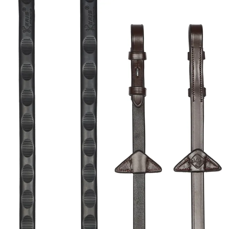 LeMieux Magna Grip Rubber Reins - Havana/Silver