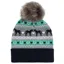 Platinum Malmo Fairisle Adults Pom Pom Beanie Hat - Gray