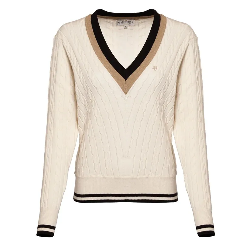 Holland Cooper Melissa V-Neck Knit Ladies Sweater - Natural-4
