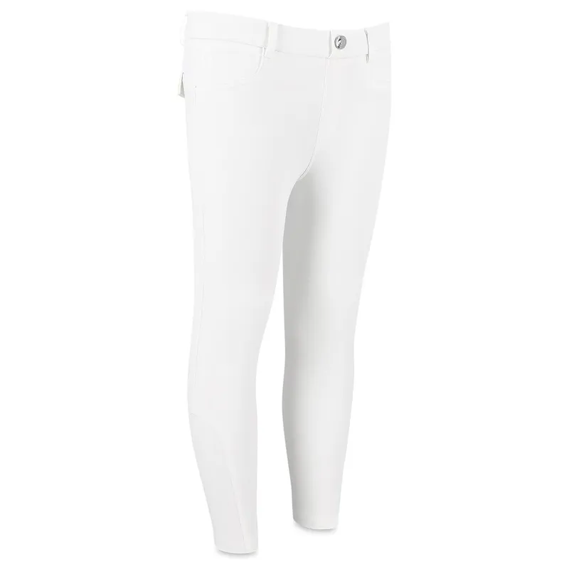 Kentucky Mexico Knee Grip Junior Boys Riding Tights - White