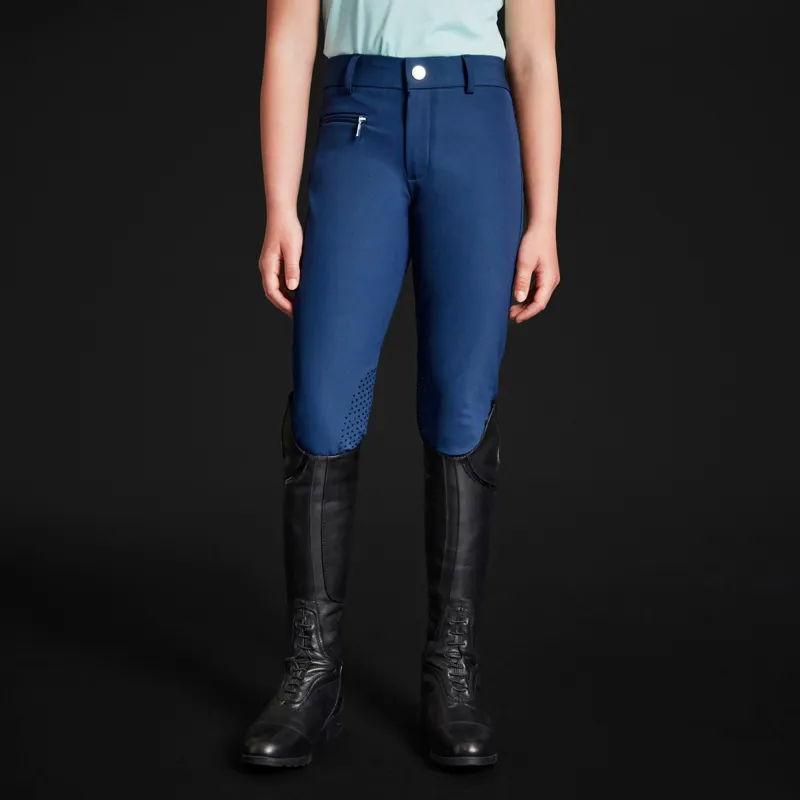 Mountain Horse Crown Knee Grip Junior Breeches - Navy-1