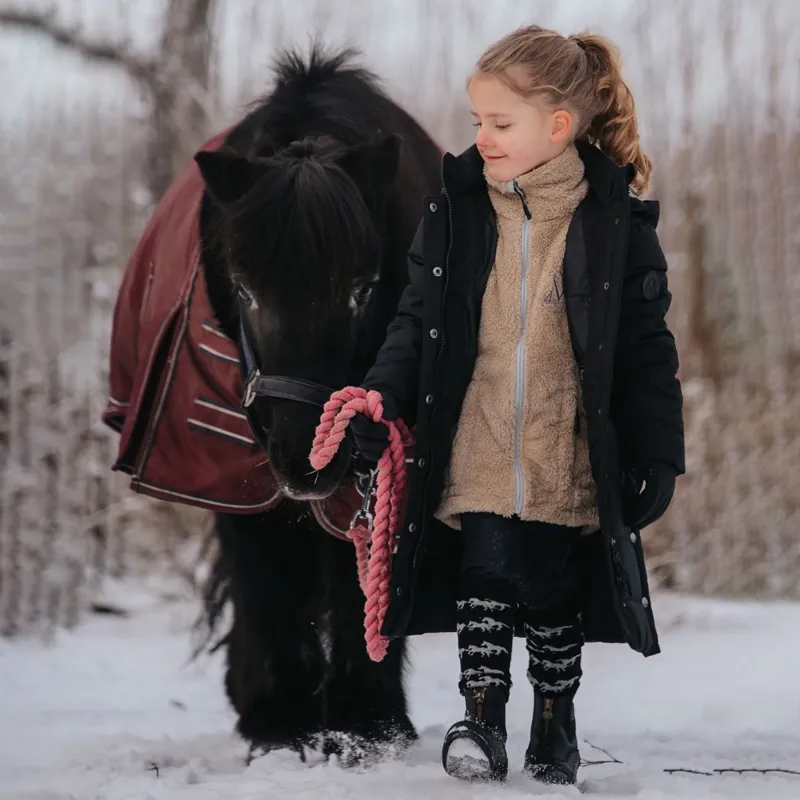 Mountain Horse Irma Youth Girls Long Quilted Jacket - Black-5