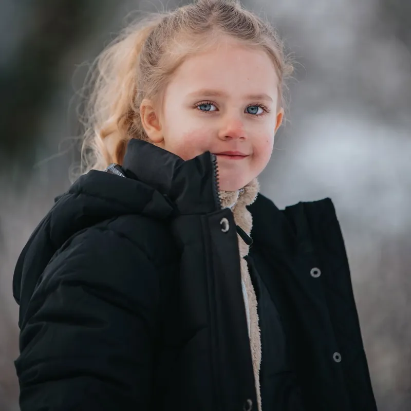 Mountain Horse Irma Youth Girls Long Quilted Jacket - Black-3