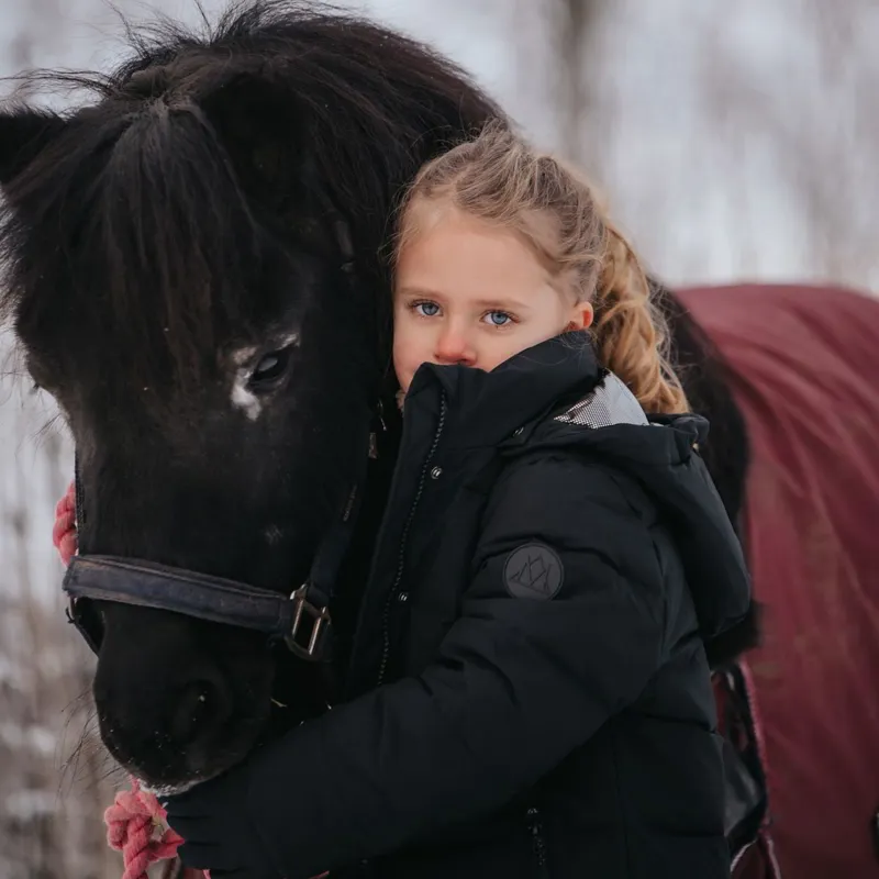 Mountain Horse Irma Youth Girls Long Quilted Jacket - Black-7