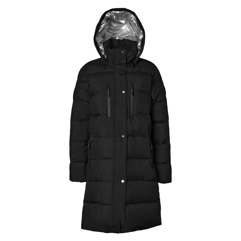 Mountain Horse Irma Youth Girls Long Quilted Jacket - Black