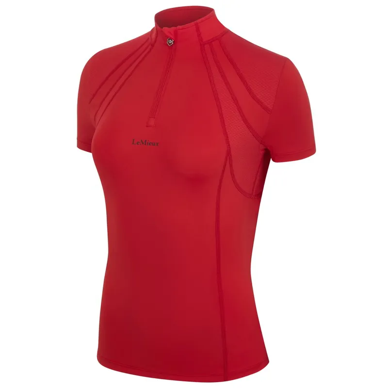 LeMieux Mia Mesh Womens Short Sleeve Base Layer - Chilli-3