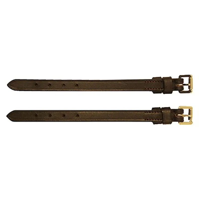 Rambo Micklem Bit Straps - Brown/Brass-1
