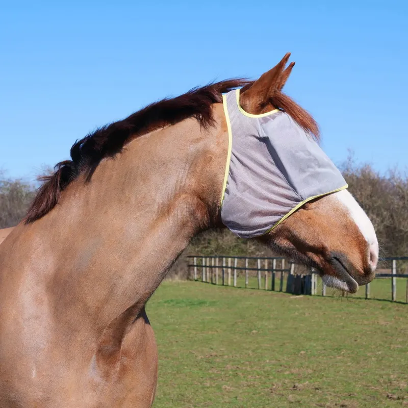 Equilibrium Field Relief Midi Fly Mask with No Ears - Gray/Yellow-1