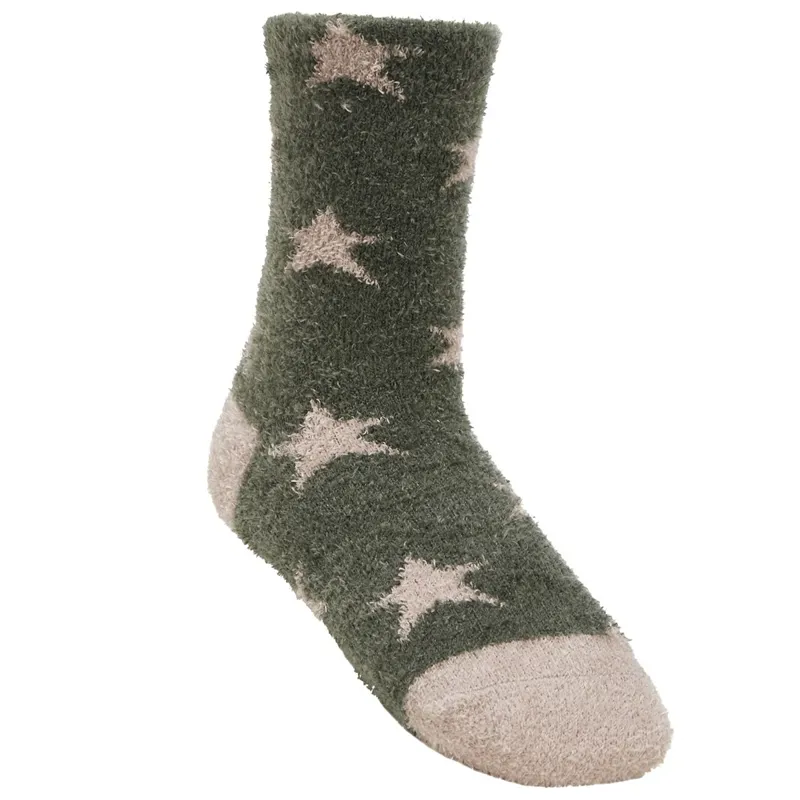 LeMieux Mini Sasha Stripe Fluffies Junior Socks - Almond