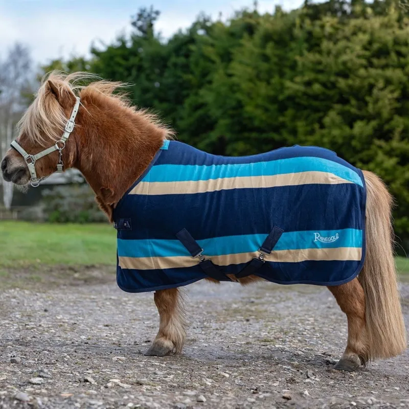 Rhinegold Mini Striped Fleece Cooler - Turquoise Stripe