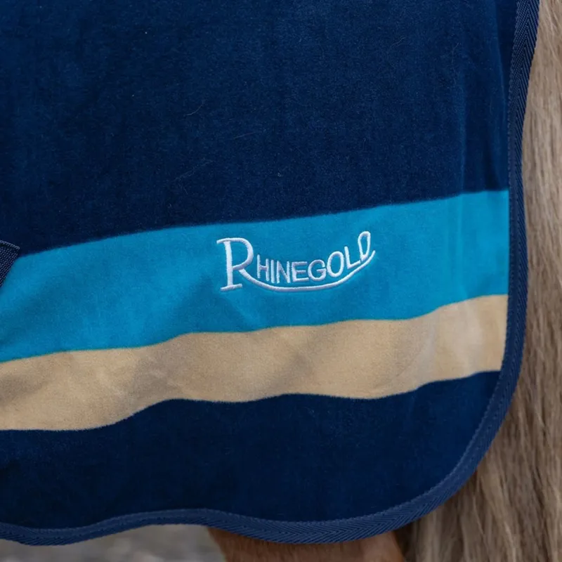 Rhinegold Mini Striped Fleece Cooler - Turquoise Stripe-2