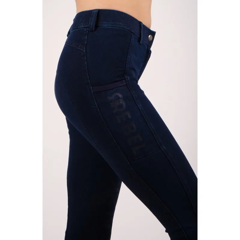 Montar Rebel Knee Grip Ladies Breeches - Denim - UK4-1