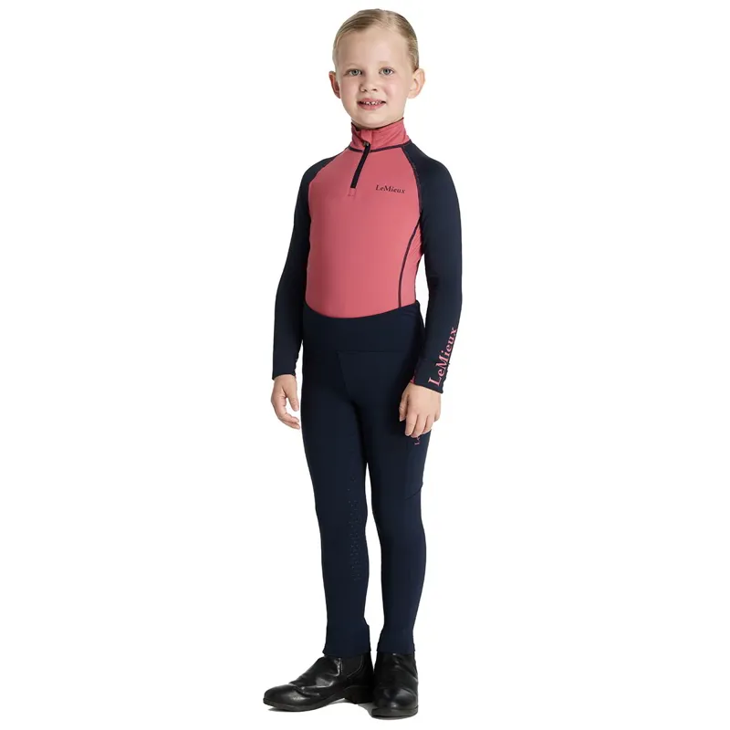 LeMieux Mini Nora Brushed Pull On Junior Riding Tights - Navy-4