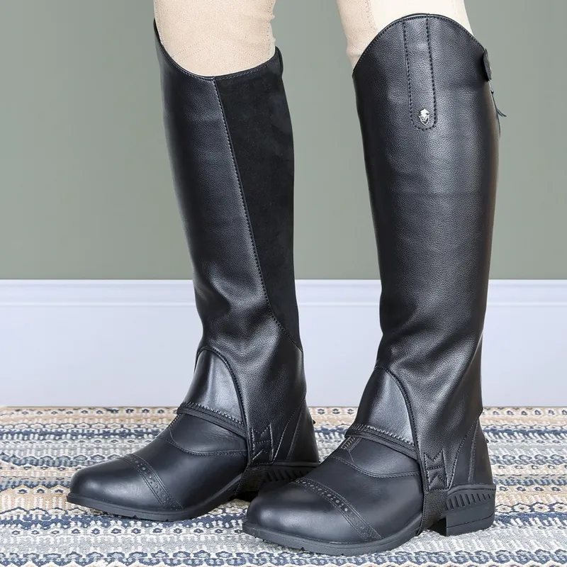 Moretta Synthetic Junior Half Chaps - Black
