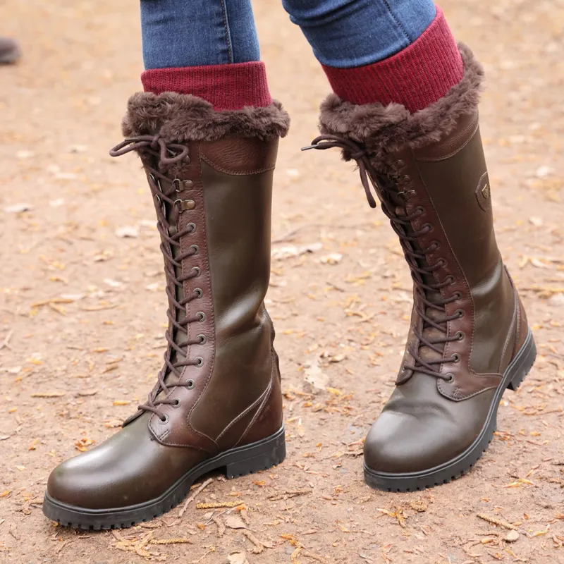 Moretta Nola Women's Laced Country Boots - Brown-4