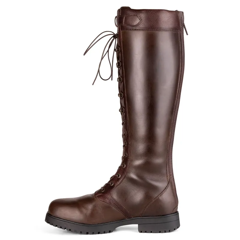 Moretta Teramo Laced Womens Tall Country Boots Dark Brown-1