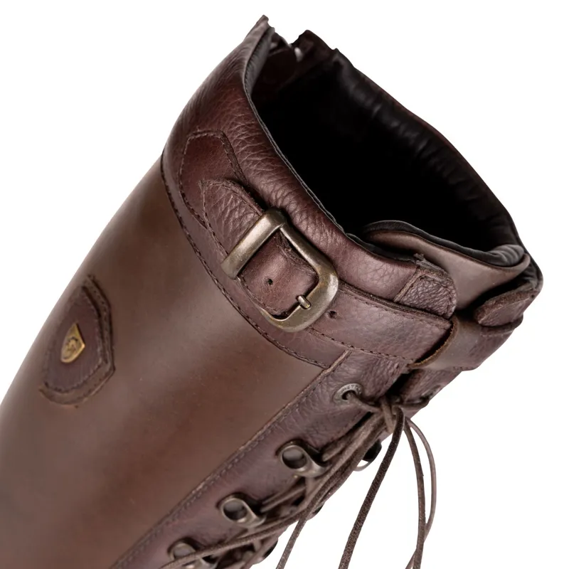 Moretta Teramo Laced Womens Tall Country Boots Dark Brown-2