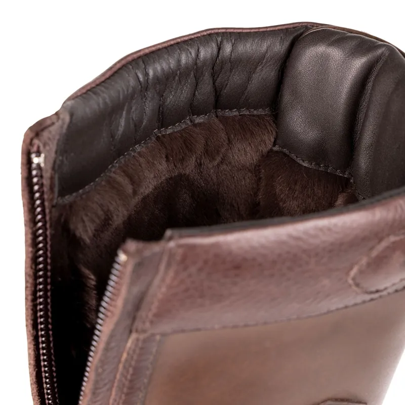 Moretta Teramo Laced Womens Tall Country Boots Dark Brown-3