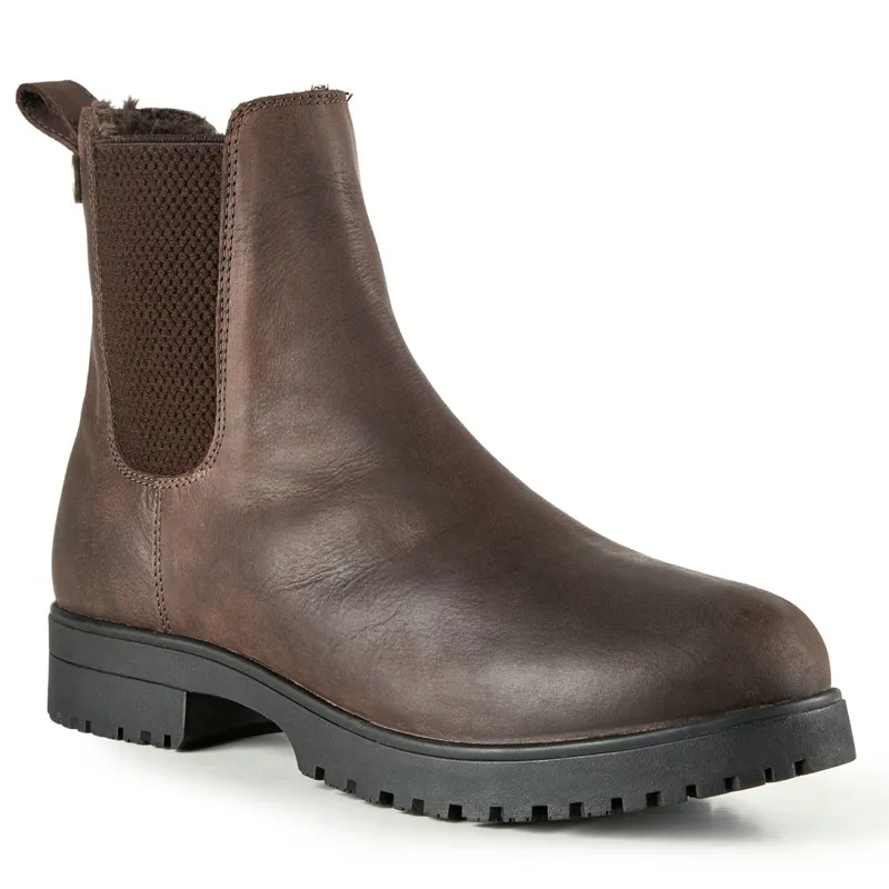 Moretta Verona Womens Faux Fur Lined Chelsea Boots - Brown