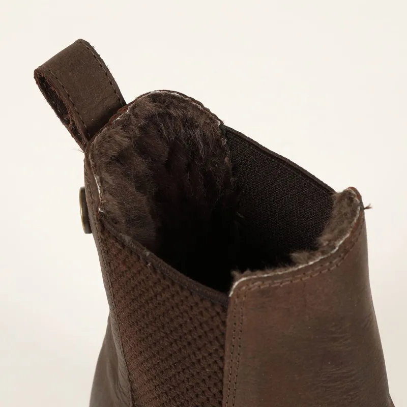 Moretta Verona Womens Faux Fur Lined Chelsea Boots - Brown-1