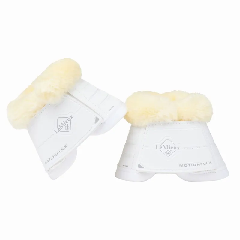 LeMieux Motionflex Bell Boots with Fleece - White
