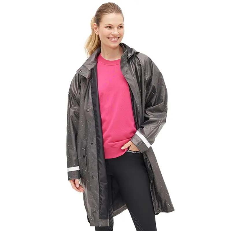 Mountain Horse Women's Drizzle Rain Waterproof Poncho - Black-4