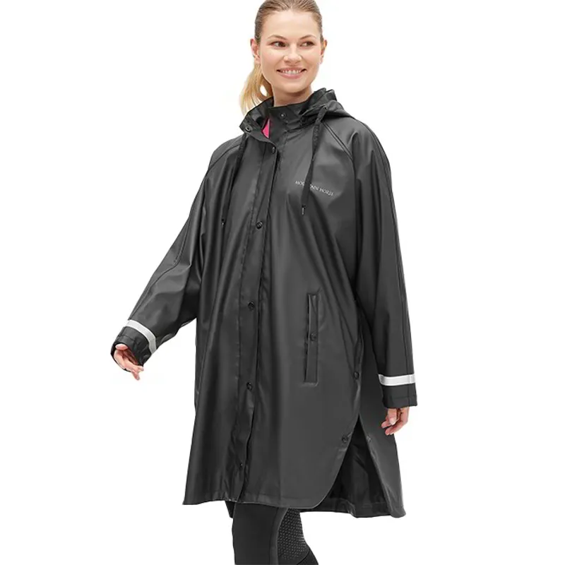 Mountain Horse Women's Drizzle Rain Waterproof Poncho - Black-3