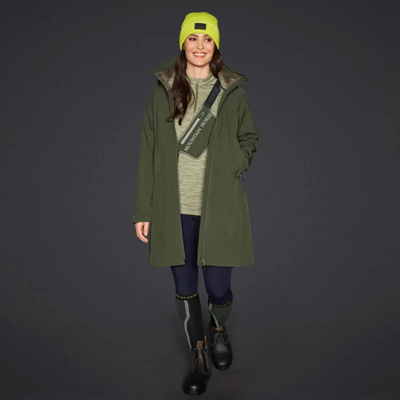 Mountain Horse Stella Softshell Women's Long Parka Jacket - Green-1