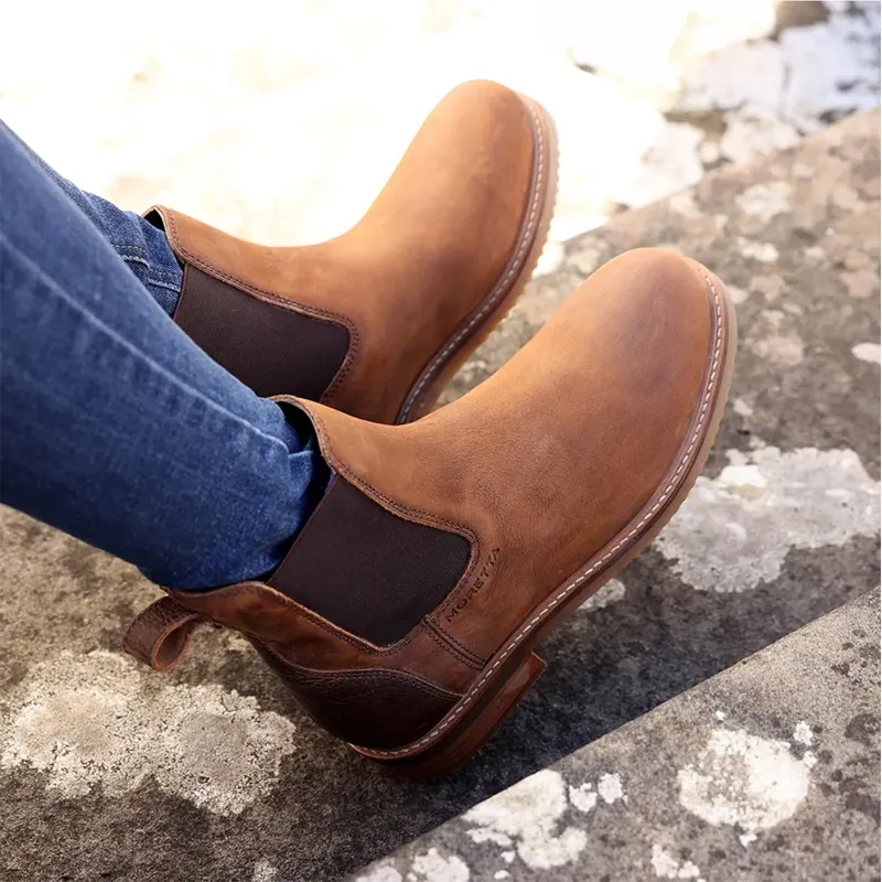Moretta Modena Womens Chelsea Boots - Tan-2