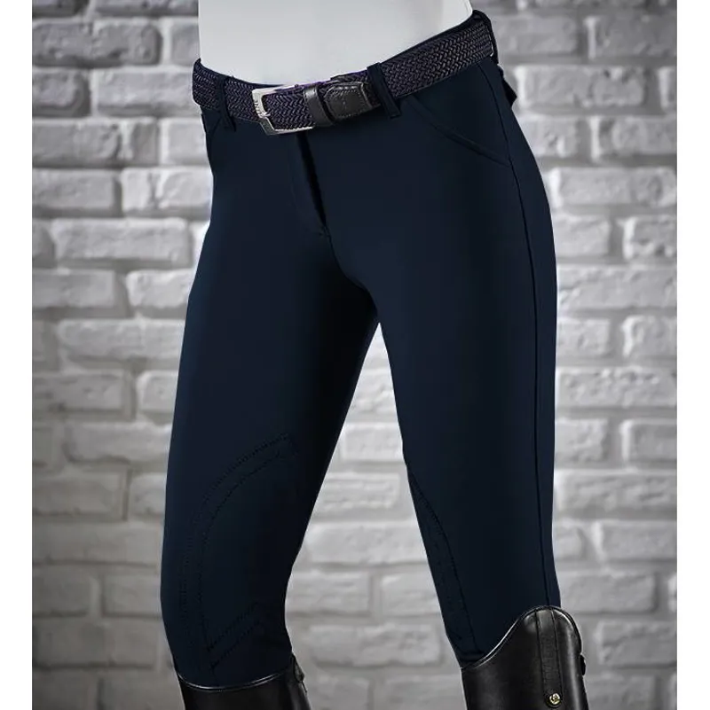 Equiline Boston Knee Patch Women's Breeches - Navy-3