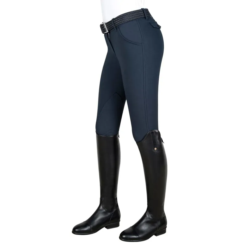 Equiline Boston Knee Patch Women's Breeches - Navy-2