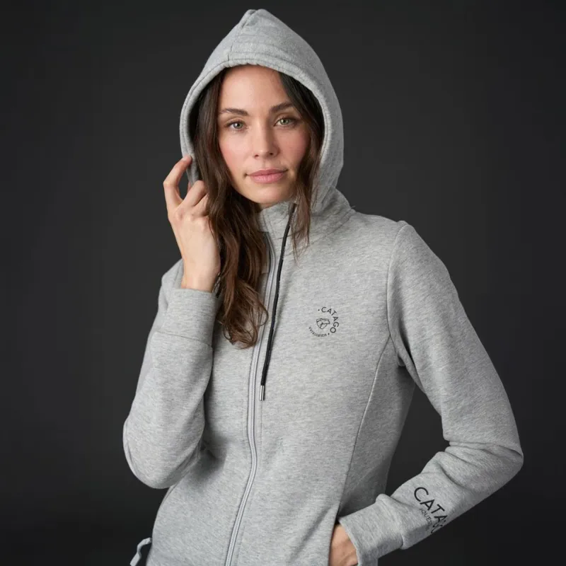 Catago Natalie Womens Zip Hoodie - Grey Melange-3