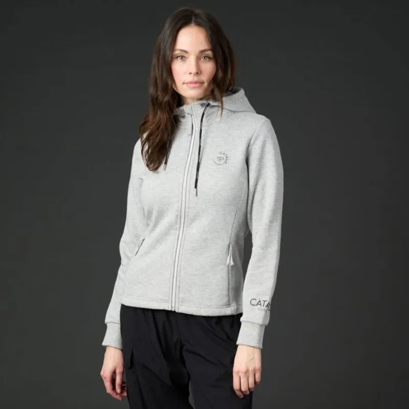 Catago Natalie Womens Zip Hoodie - Grey Melange-4