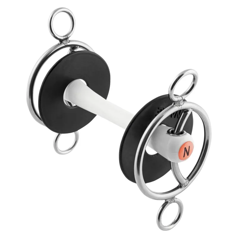 Nathe Flexible Mullen Mouth 3-Ring Sliding Cheek Bit-1