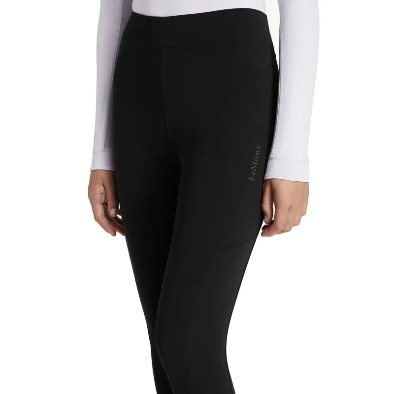 LeMieux Young Rider Nell Brushed Pull On Junior Riding Tights - Black-3