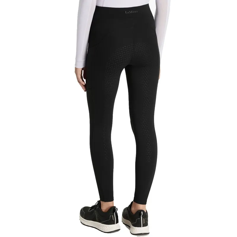 LeMieux Young Rider Nell Brushed Pull On Junior Riding Tights - Black-2