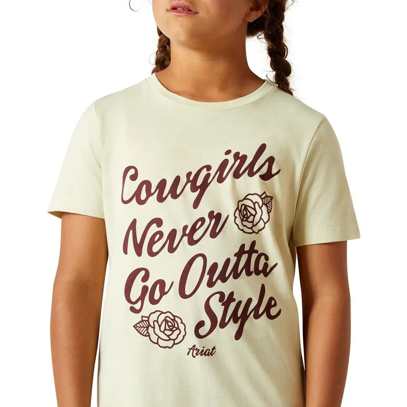 Ariat Never Outta Style Girls Short Sleeve Tee - Wheat-2