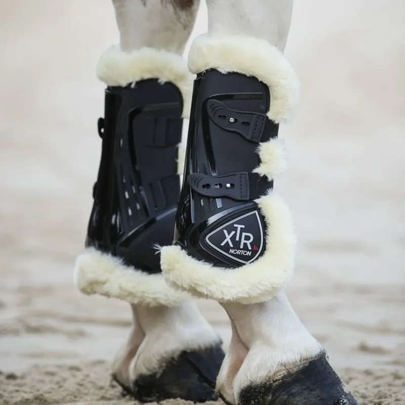 Norton XTR Strap Tendon Boots with Synthetic Sheepskin - Black-2