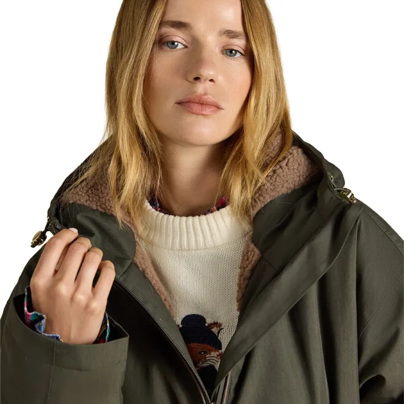 Joules Coverall Oversized Women's Waterproof Coat - Green/Green-6