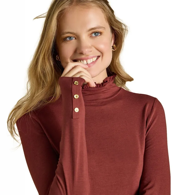 Joules Amy Women's Long Sleeve Jersey Top - Russet-3